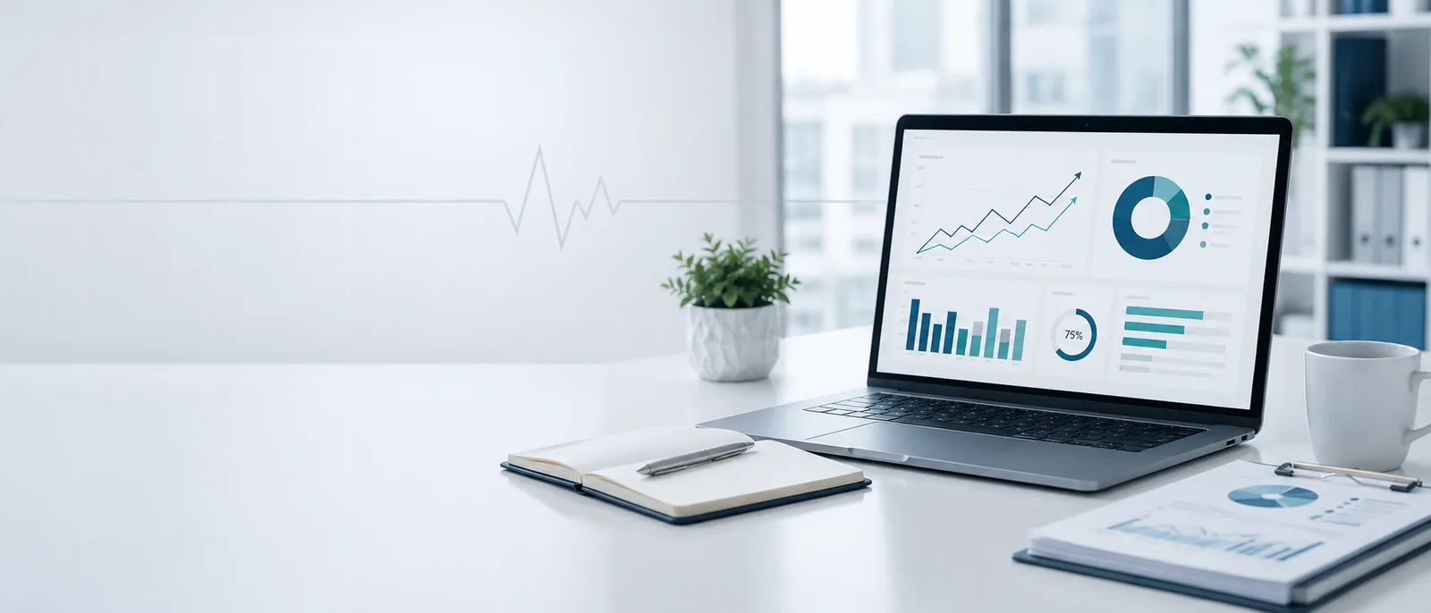 Business dashboard showing financial and performance reports